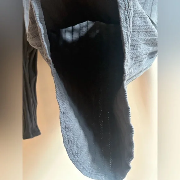 Free People Ice Cold Lace Up Grommet Ribbed Knit V-Neck Shirt Top Chic Blouse - Picture 12 of 16